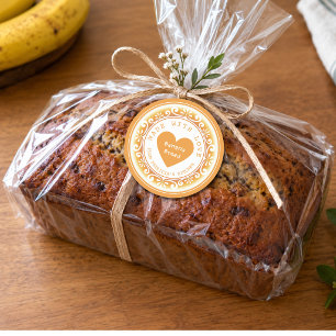 Selbstgemachtes Bananenbrot, hergestellt mit Liebe Runder Aufkleber