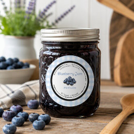 Selbstgemachtes Blaubeermarmeladen-Label-Aufkleber Runder Aufkleber