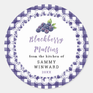Selbstgemachtes Brombeer-Muffin-Etikett Runder Aufkleber