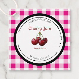 Selbstgemachtes Kirschmarmeladen-Label mit Zutaten Geschenkanhänger