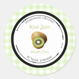 Selbstgemachtes Kiwi-Marmeladen-Label-Aufkleber Runder Aufkleber