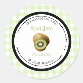 Selbstgemachtes Kiwi-Marmeladen-Label-Aufkleber Runder Aufkleber