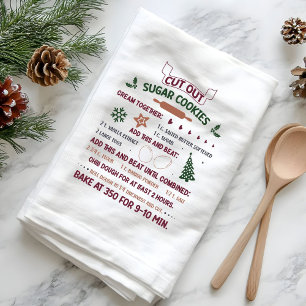 Selbstgemachtes Kürbiskuchen-Rezept als Weihnachts Geschirrtuch