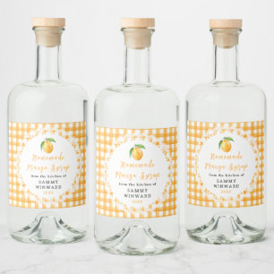 Selbstgemachtes Mangosirup Flaschenetikett Alkoholflaschenetikett