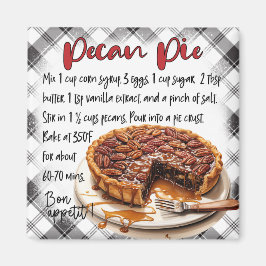 Selbstgemachtes Pecan Pie Rezept Plaid Küchen Deko Magnet