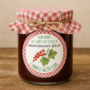 Selbstgemachtes Rote-Johannisbeeren-Gelee-Etikett Runder Aufkleber