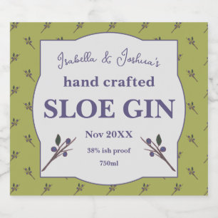 Selbstgemachtes Sloe Gin Etikett