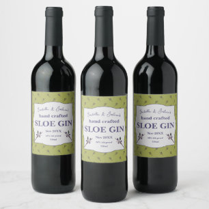 Selbstgemachtes Sloe Gin Etikett