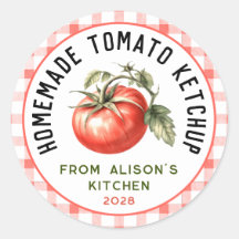 Selbstgemachtes Tomatenketchup-Etikett Wasserfarbe