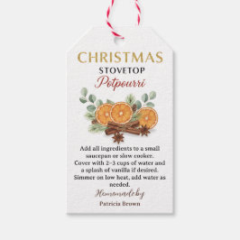 Selbstgemachtes Weihnachts-Stovetop-Potpourri-Reze Geschenkanhänger