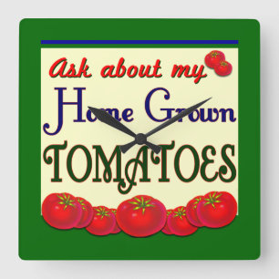 Selbstgezogene Tomaten Retro Küchen Wanduhr