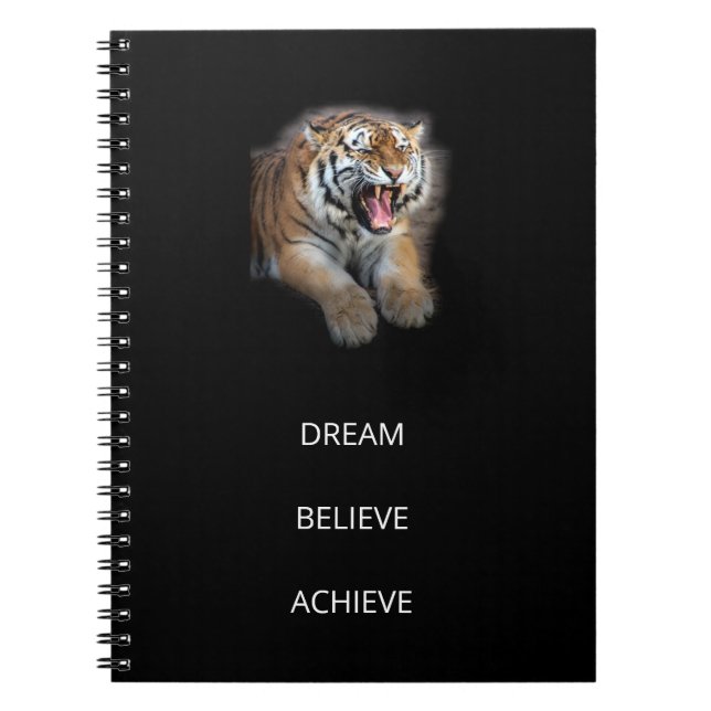 Selbsthilfe Erfolge Moderne Elegante Tiger Cool Notizblock (Vorderseite)