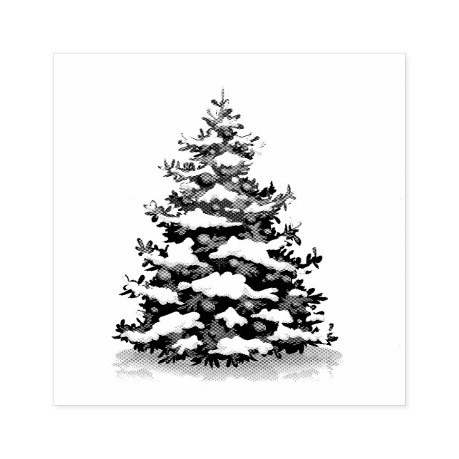 SELBSTINKENDE RUBBER-BRIEFMARKE: WEIHNACHTBAUM GUMMISTEMPEL (Prägung)