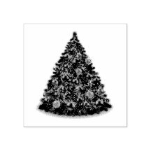 SELBSTINKENDE RUBBER-BRIEFMARKE: WEIHNACHTBAUM