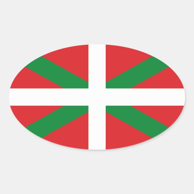 Selbstklebendes Ikurriña Ovaler Aufkleber (Vorderseite)