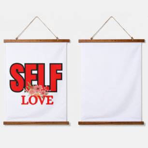 Selbstliebe Positive Denkweise Motivation Wandteppich Mit Holzrahmen