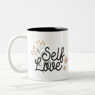 Selbstliebe Positives Zitat Zweifarbige Tasse