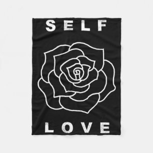 Selbstliebe Rosenblume Yoga Gesund Glücklich Posit Fleecedecke