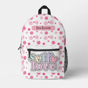 Selbstliebe süße rosa Punkte Bedruckter Rucksack