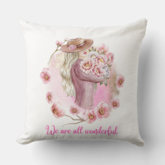 Selbstliebe-Zitat-Design | Wasserfarbene Frau mit Kissen