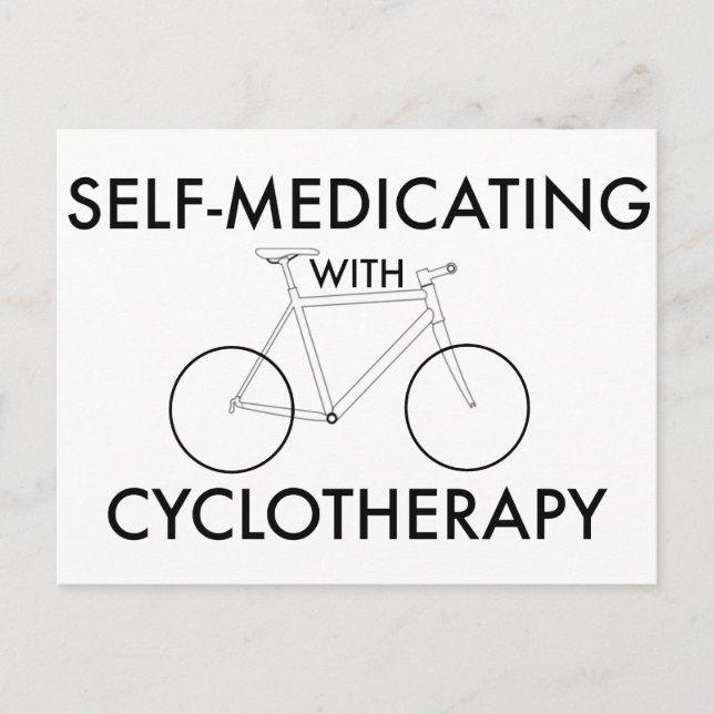 Selbstmedikation mit Zyklotherapie Postkarte (Vorderseite)