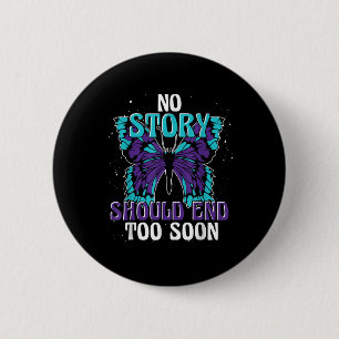 Selbstmord Bewusstsein Ribbon Butterfly Suizid Button