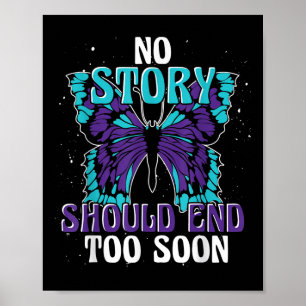 Selbstmord Bewusstsein Ribbon Butterfly Suizid Poster