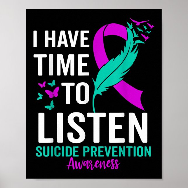 Selbstmord Bewusstsein Ribbon psychische Gesundhei Poster (Vorne)