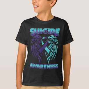 Selbstmord Bewusstsein Ribbon Wings Suizidpräventi T-Shirt