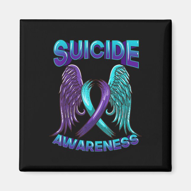 Selbstmord Bewusstseinswunden und Ribbon Suizid Pr Magnet (Vorne)
