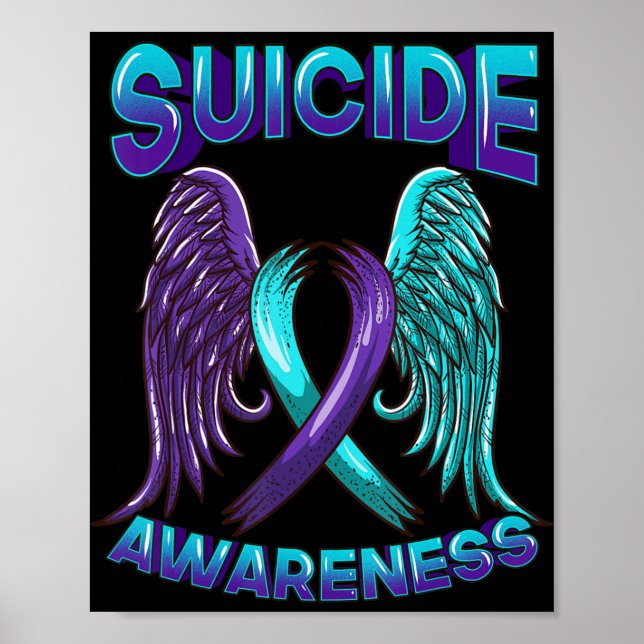 Selbstmord Bewusstseinswunden und Ribbon Suizid Pr Poster (Vorne)