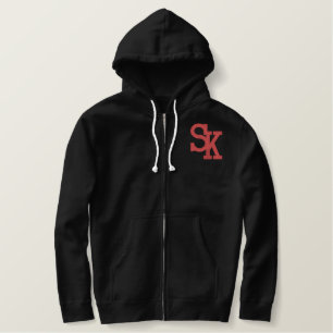 Selbstmord-Könige Poker Club Zippered Hoodie Bestickter Hoodie