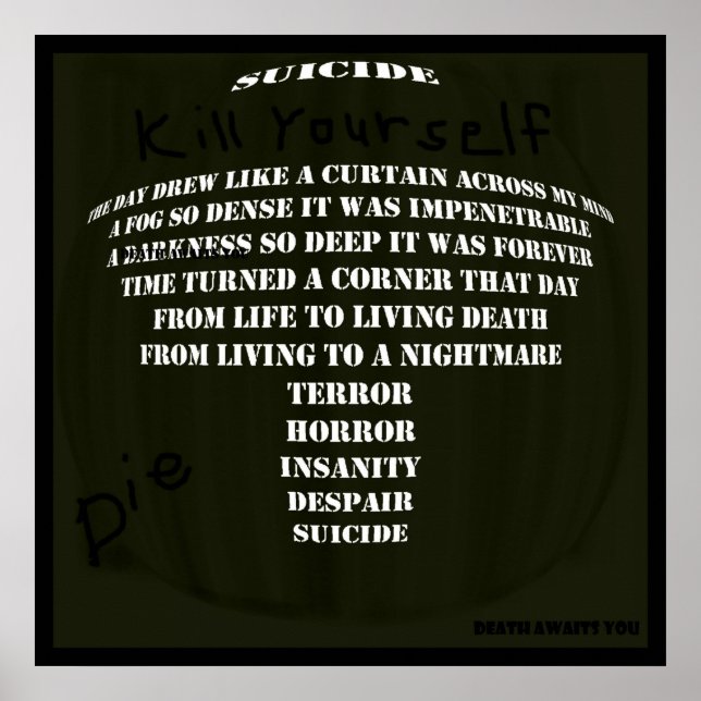 Selbstmord Poster (Vorne)