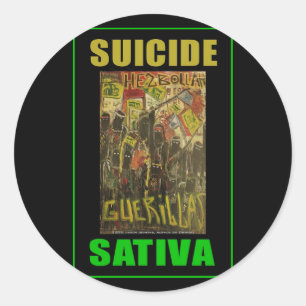 SELBSTMORD SATIVA RUNDER AUFKLEBER