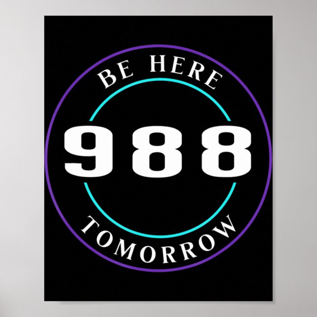 Selbstmordbewusstsein 988 - Suizidprävention 1 Poster (Vorne)