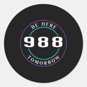Selbstmordbewusstsein 988 - Suizidprävention 1 Runder Aufkleber