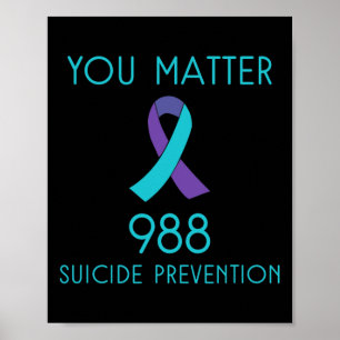 Selbstmordbewusstsein - 988 - Suizidprävention 988 Poster