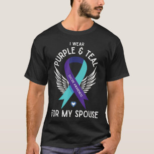 Selbstmordbewusstsein, das ich Aquamarin und Lila T-Shirt