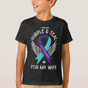 Selbstmordbewusstsein, das ich Aquamarin und Lila T-Shirt