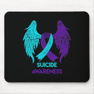 Selbstmordbewusstsein Flügel und Band Aquamarin un Mousepad