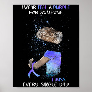 Selbstmordbewusstsein Ich trage Türkis & Purpur Fü Poster