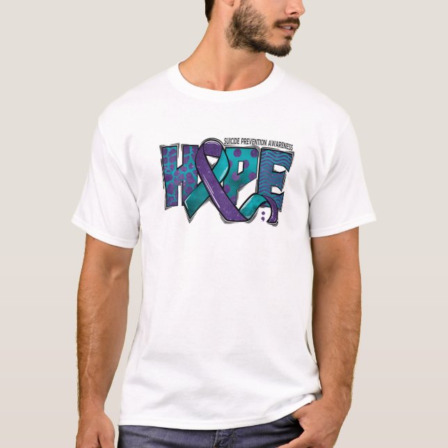 Selbstmordbewusstsein , Lila und Aquamarin, Semi-C T-Shirt (Vorderseite)