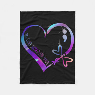 Selbstmordbewusstsein Ribbon Mental Health Positiv Fleecedecke