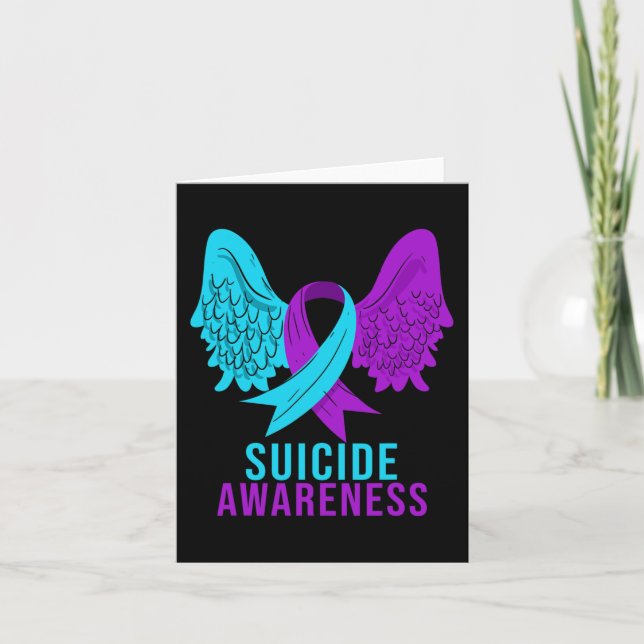 Selbstmordbewusstsein Ribbon Psychische Gesundheit Karte (Vorderseite)