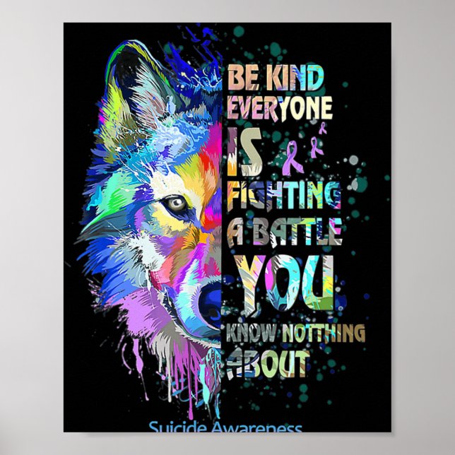 Selbstmordbewusstsein sei gütig Jeder kämpft gegen Poster (Vorne)