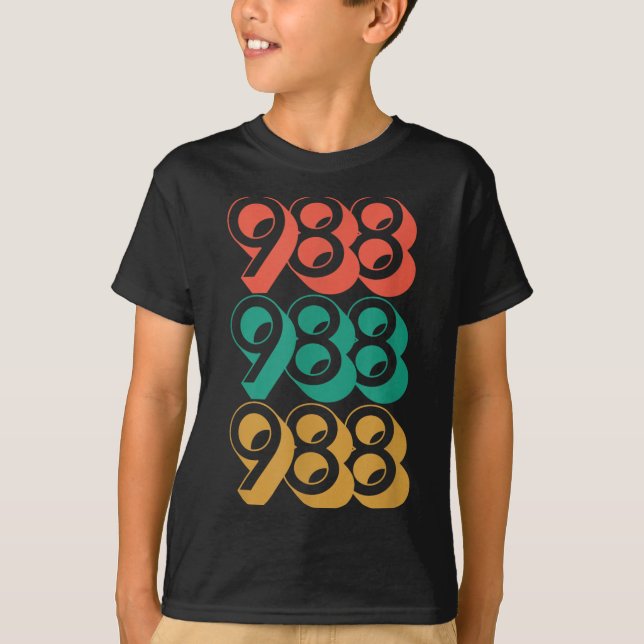 Selbstmordbewusstsein - Shirt 988 - Suizidpräventi (Vorderseite)