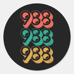 Selbstmordbewusstsein - Shirt 988 - Suizidpräventi Runder Aufkleber