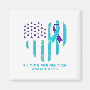 Selbstmordbewusstsein Shirt American Flag Ribbon M Magnet