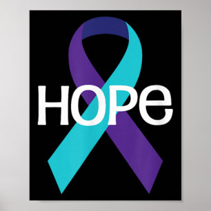 Selbstmordbewusstsein Shirt Hope Prevention Ribbon Poster