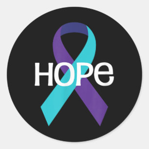 Selbstmordbewusstsein Shirt Hope Prevention Ribbon Runder Aufkleber